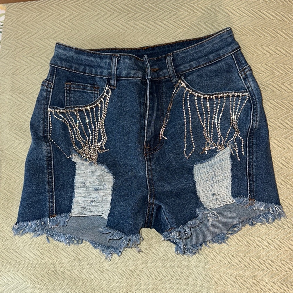 Women’s Denim Embellished Shorts